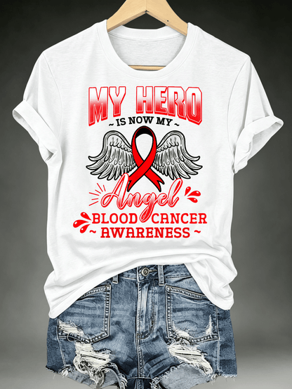 Women's BLOOD CANCER AWARENESS Print T-Shirt