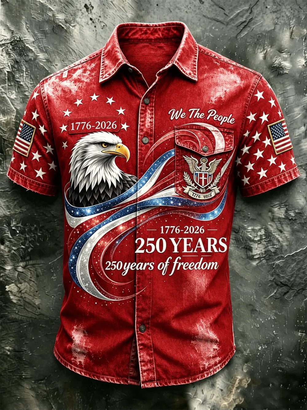 Men's 250th Anniversary Printed Faux-Embroidery Shirt