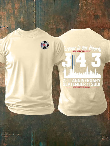 Men's 25th Anniversary 9/11 Memorial, 343 Hero Tribute Tee