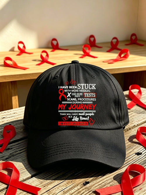 Unisex Blood Cancer Red Ribbon Health Awareness Printed Baseball Cap