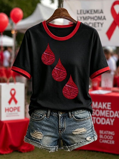 Women's Blood Cancer Awareness Print T-Shirt