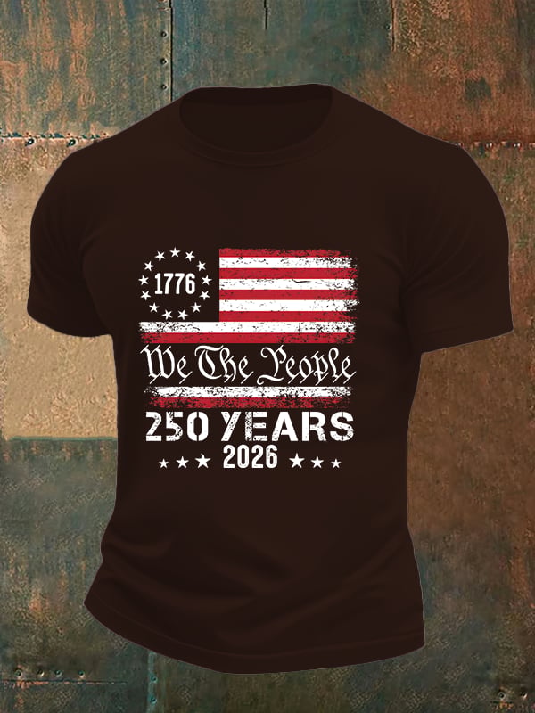 Men's 250 YEARS Print Round-Neck T-Shirt