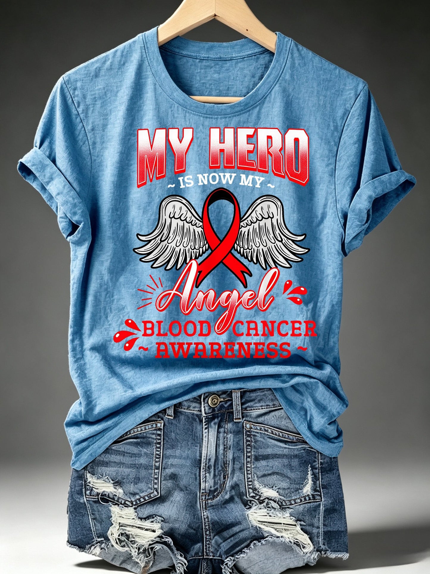 Women's BLOOD CANCER AWARENESS Print T-Shirt