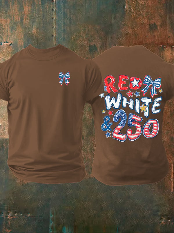 Men's  RED WHITE &250  Print  T-Shirt