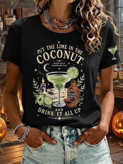 Women's Midnight Margaritas Print Casual T-shirt