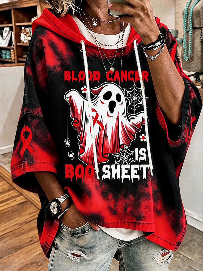 Women's Blood Cancer Awareness Printed Hoodie