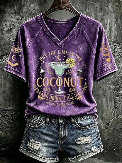 Women's Midnight Margaritas Print Casual T-shirt