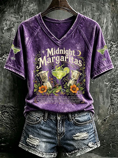 Women's Midnight Margaritas Print Casual T-shirt