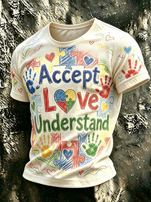 Men's Autism-Themed Printed Casual Top