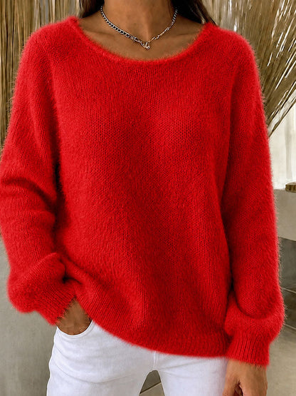 Women'S Solid Color Multi-Color Solid Color Long Sleeved Thin Sweater Top