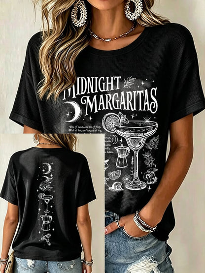 Women's Midnight Margaritas Print Casual T-shirt