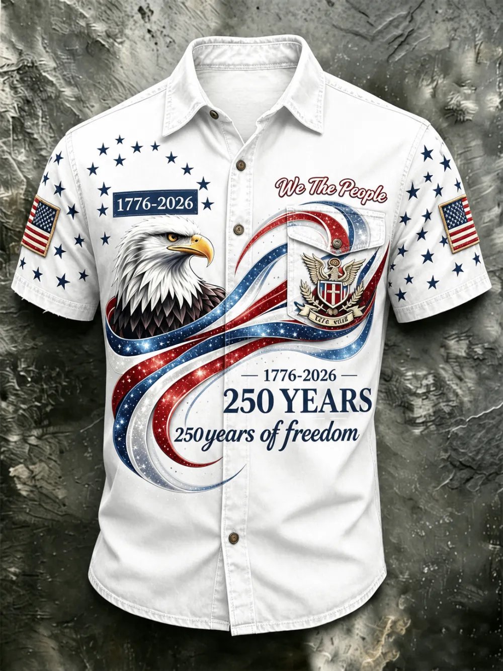Men's 250th Anniversary Printed Faux-Embroidery Shirt