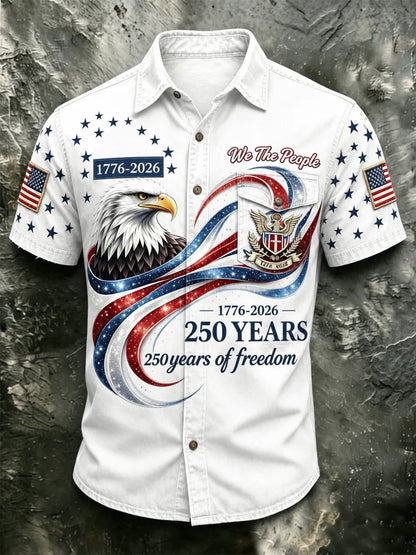 Men's 250th Anniversary Printed Faux-Embroidery Shirt