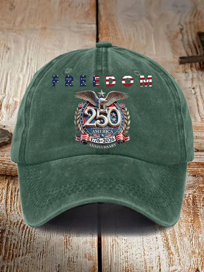 Unisex  American 250th Print  Casual  Hat