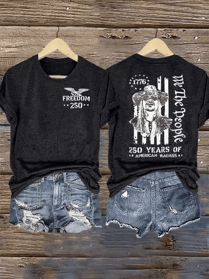 Women's  250 YEARS OF AMERICAN BADASS Print T-Shirt