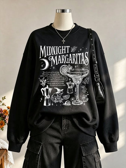 Women's Midnight Margaritas Print Casual Sweatshirt