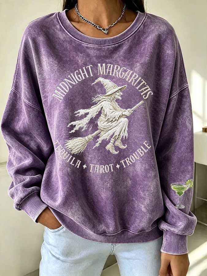 Women's Midnight Margaritas Print Casual Sweatshirt