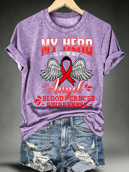 Women's BLOOD CANCER AWARENESS Print T-Shirt