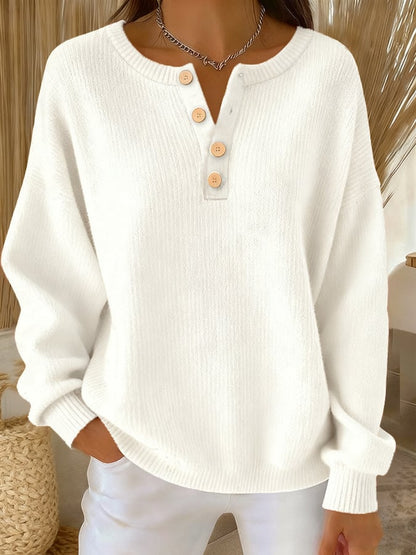 Women's Casual Retro Multicolor Button-Up Sweatshirt