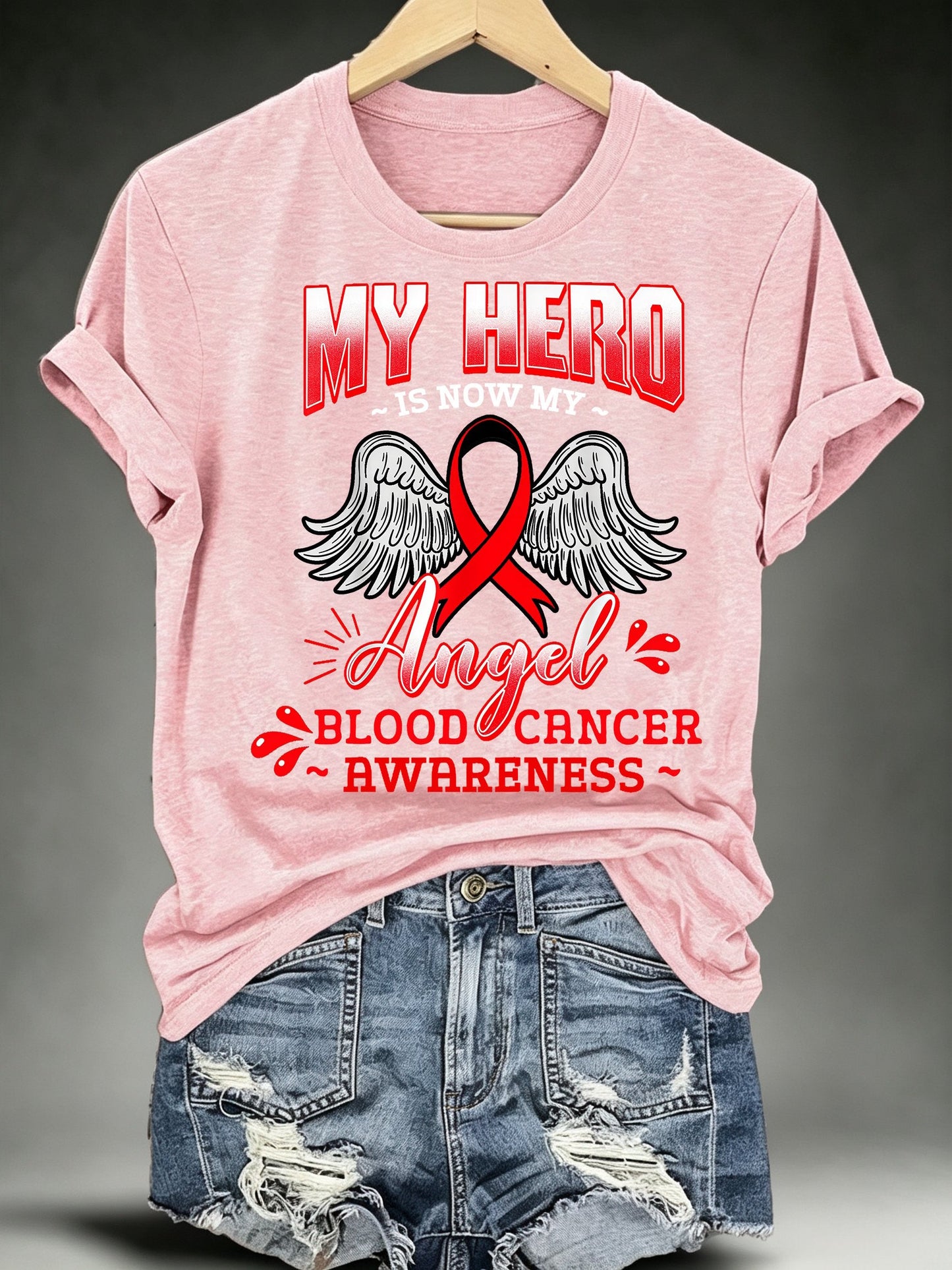 Women's BLOOD CANCER AWARENESS Print T-Shirt
