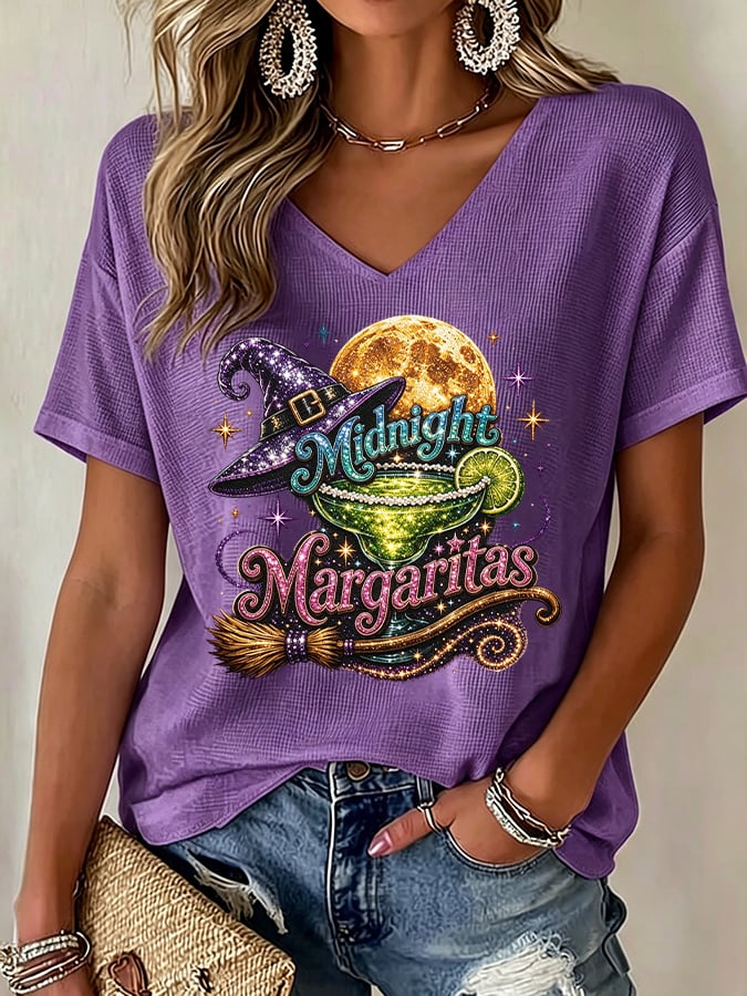 Women's Midnight Margaritas Print Casual T-shirt