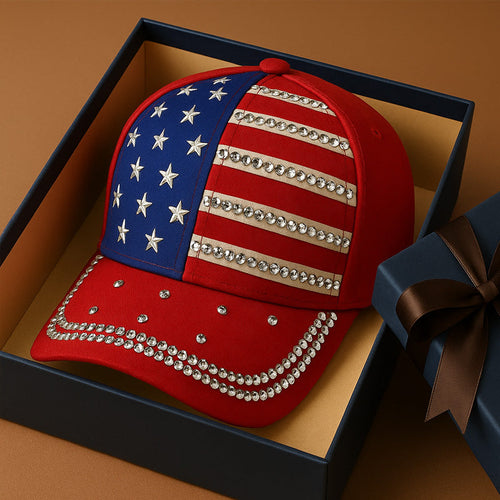 US 250th Anniversary Rhinestone Printed Casual Hat