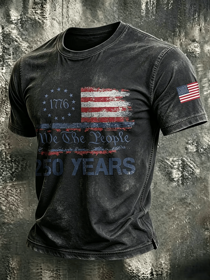 Men's  American 250 Print Casual T-shirt