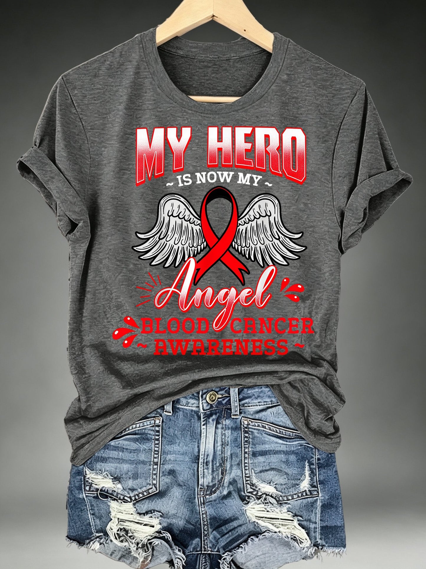 Women's BLOOD CANCER AWARENESS Print T-Shirt