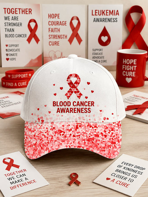 Unisex Blood Cancer Print Baseball Cap