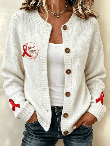 Women's Casual Printed Knit Cardigan