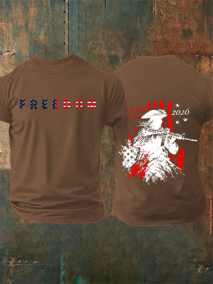 Men's 250th Anniversary Distressed American Flag 2-sided Shirt