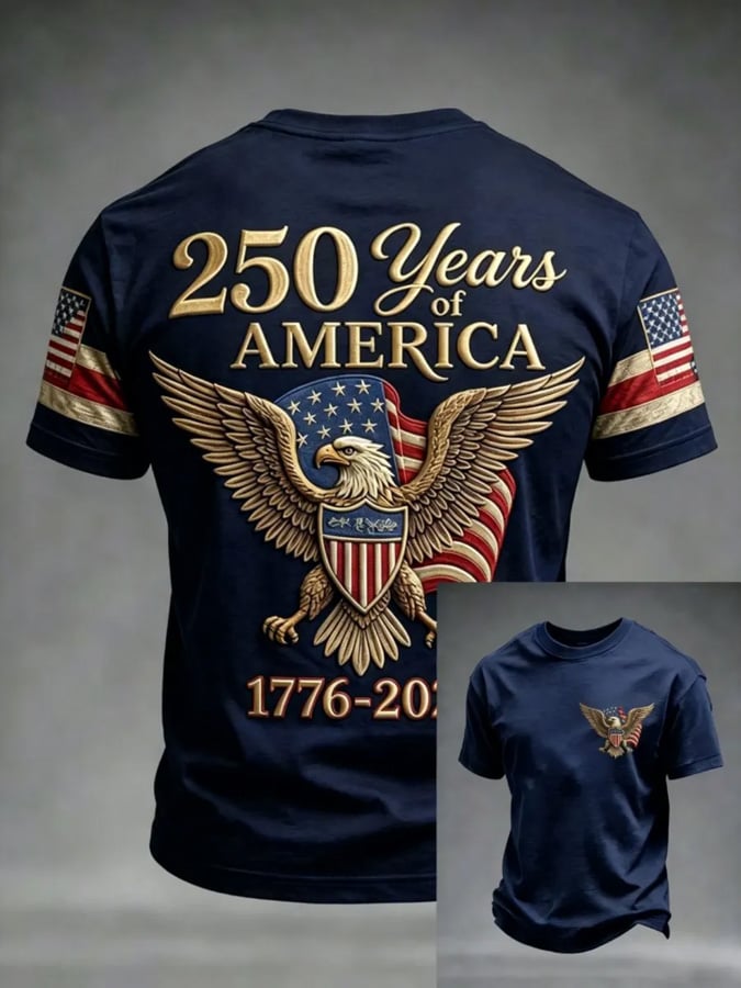 Men's 250th Anniversary Printed Casual T-Shirt