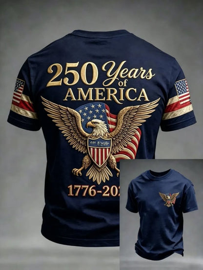 Men's 250th Anniversary Printed Casual T-Shirt