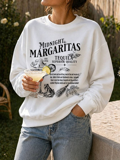 Women's Midnight Margaritas Print Casual Sweatshirt