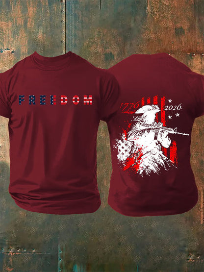 Men's 250th Anniversary Distressed American Flag 2-sided Shirt