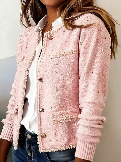 Women'S Solid Color Sequined Jacket