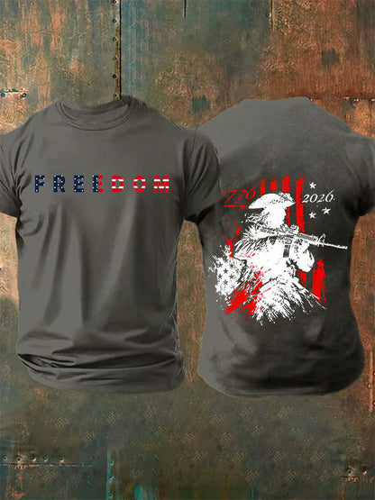 Men's 250th Anniversary Distressed American Flag 2-sided Shirt