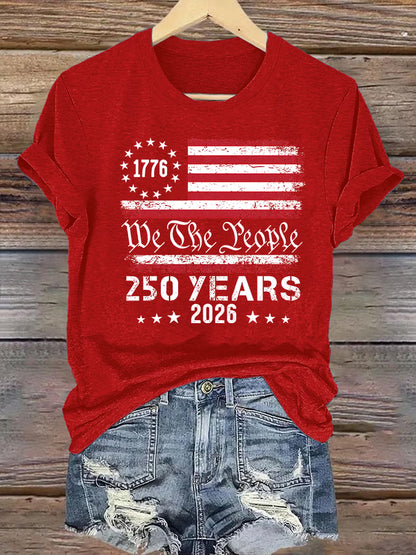 Women's  250 YEARS Print Round-Neck T-Shirt