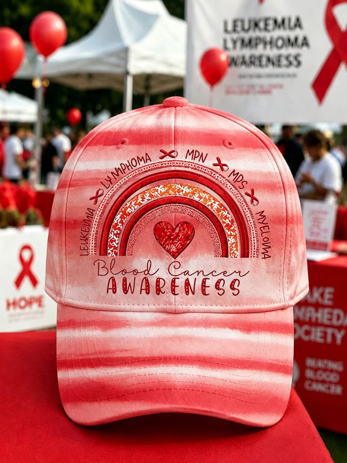 Unisex Blood Cancer Red Ribbon Health Awareness Printed Baseball Cap