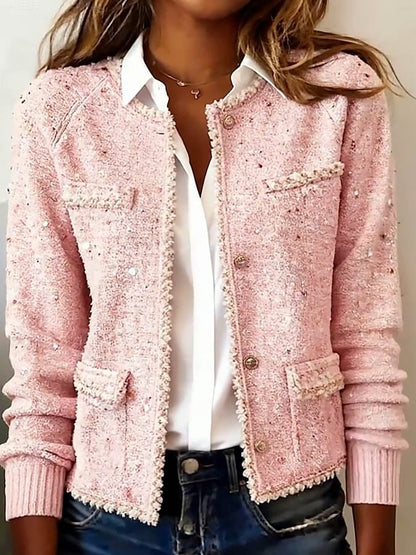 Women'S Solid Color Sequined Jacket
