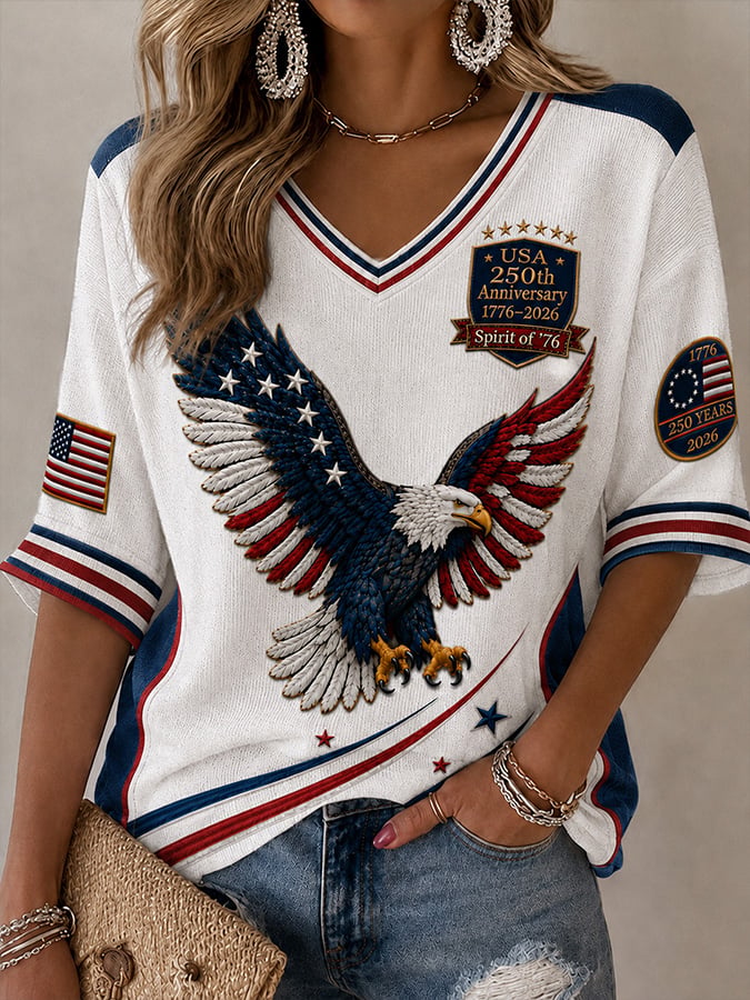 Women's Casual USA 250th Anniversary Graphic T-Shirt