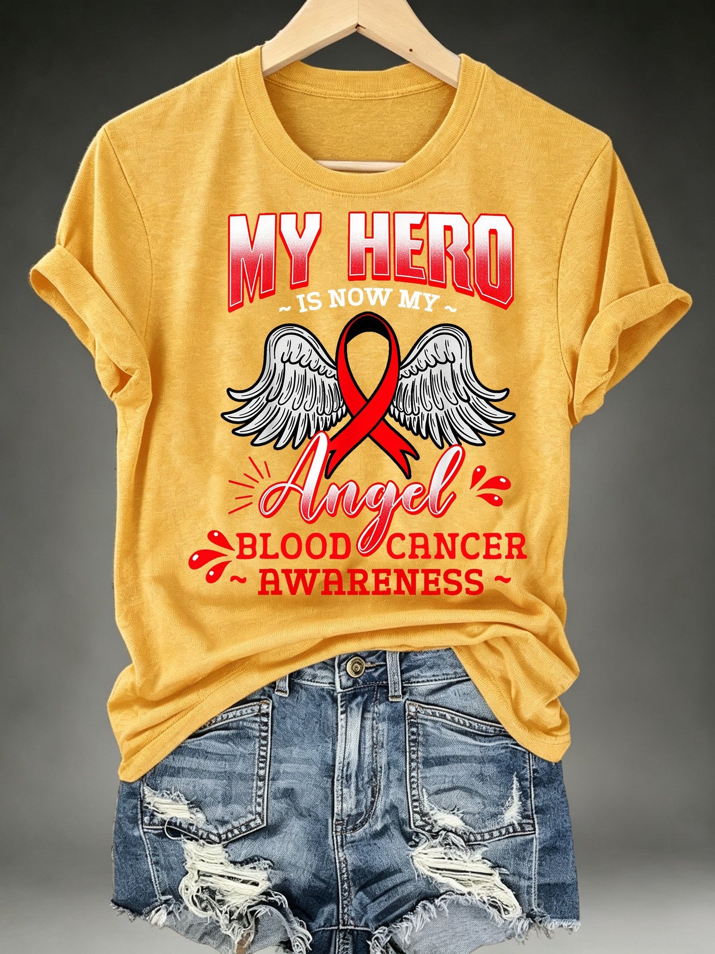 Women's BLOOD CANCER AWARENESS Print T-Shirt