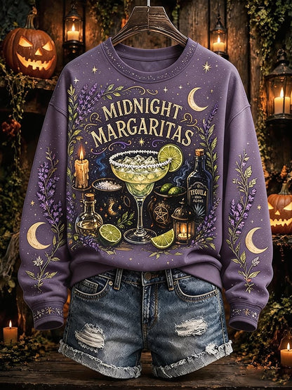 Women's Practical Magical Halloween Print Crew Neck Sweatshirt