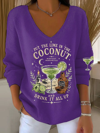 Women's Midnight Margaritas Print Casual Sweatshirt