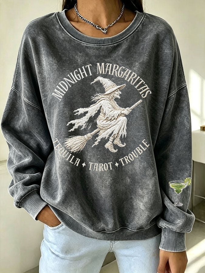 Women's Midnight Margaritas Print Casual Sweatshirt