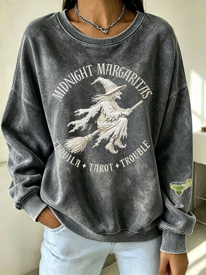 Women's Midnight Margaritas Print Casual Sweatshirt