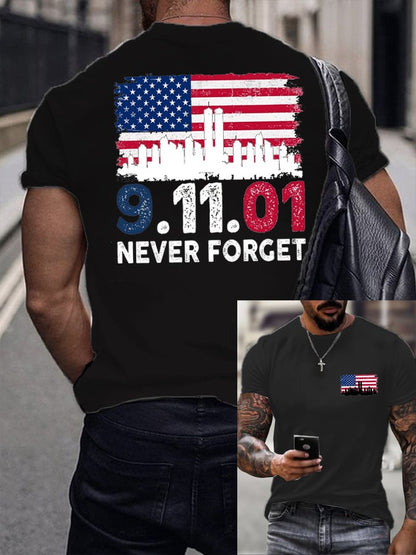 Men's  Patriots Day: Never Forget 9/11 Printed Shirt