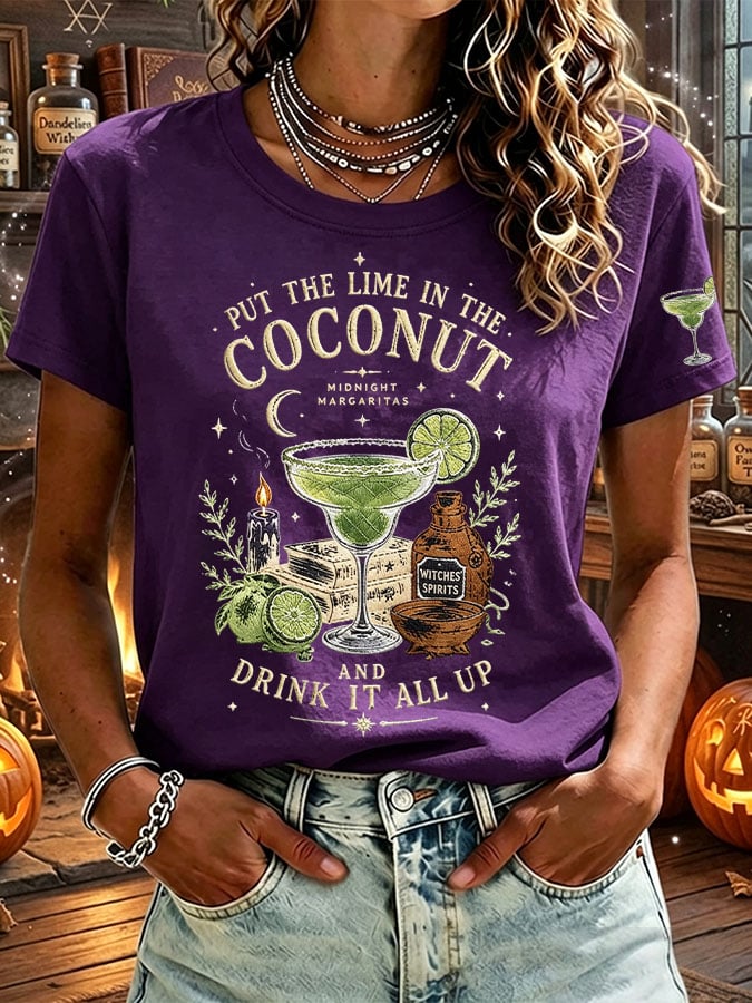 Women's Midnight Margaritas Print Casual T-shirt