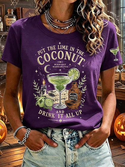 Women's Midnight Margaritas Print Casual T-shirt