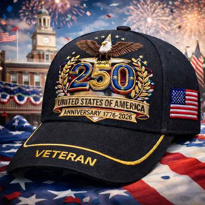 250th Anniversary Veterans Art Print Casual Hat